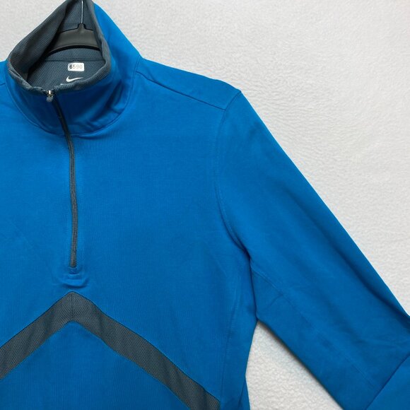 Nike Activewear Shirt Womens XL Blue 1/2 Zip Pullover Swoosh Dri-Fit Pullover - Picture 2 of 11